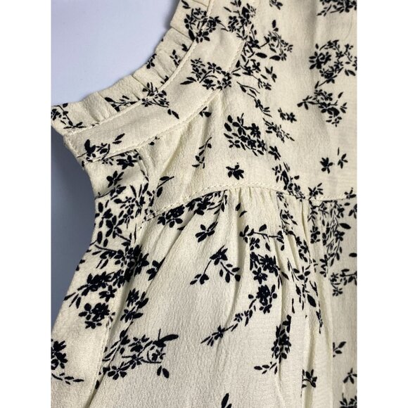 Lovestitch Womens‎ Floral Blouse Long Sleeve Top Cream Black Size Medium Boho - Picture 13 of 15